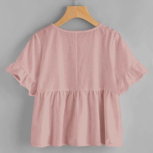 ✨Shein✨ Dusty Rose Peplum Top - Picture 2 of 5